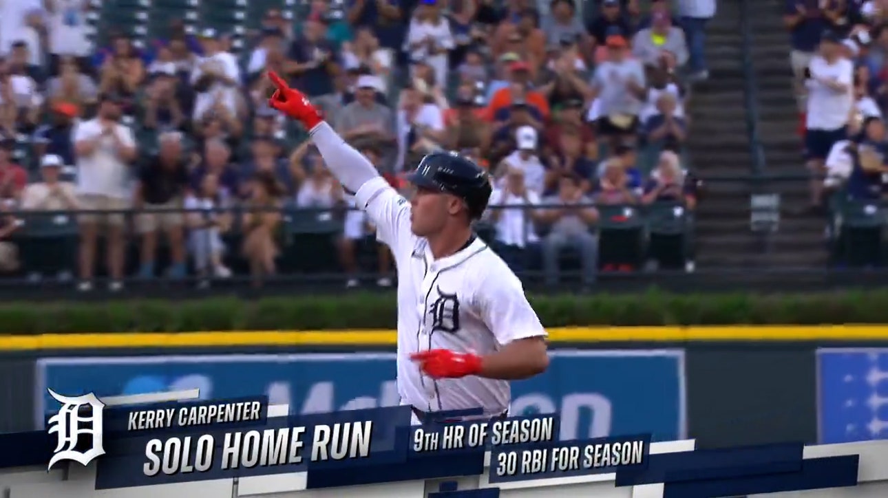 Tigers' Kerry Carpenter hits an opposite field home run in his return to the lineup vs. the Mariners