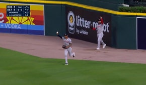 Wilyer Abreu and Ceddanne Rafaela team up to rob Kerry Carpenter of a home run 