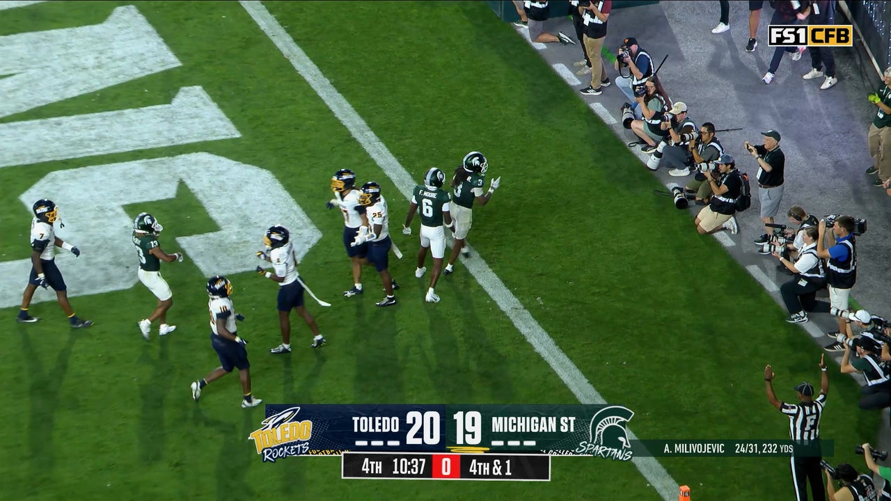 Michigan State's Alessio Milivojevic finds Rodney Bullard Jr. for 5-yard TD, followed by two-point conversion to retake lead vs Toledo