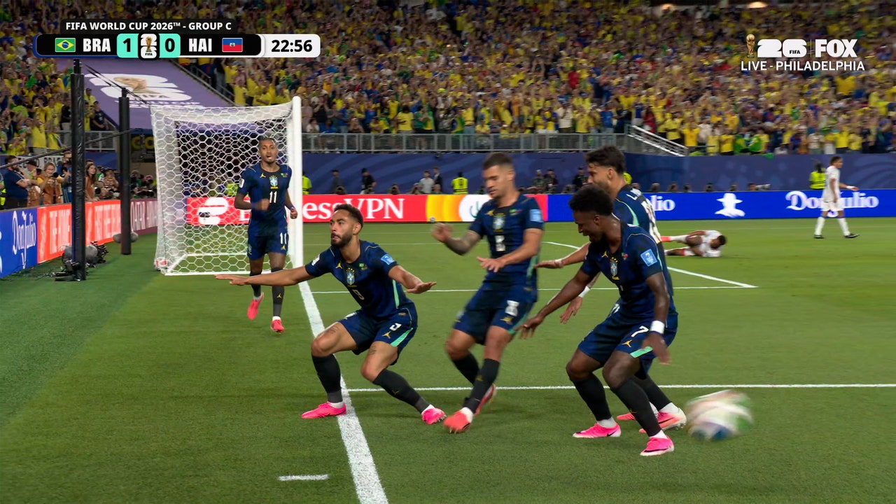 Brazil's Matheus Cunha scores goal off rebound to take lead vs Haiti | 2026 FIFA World Cup™