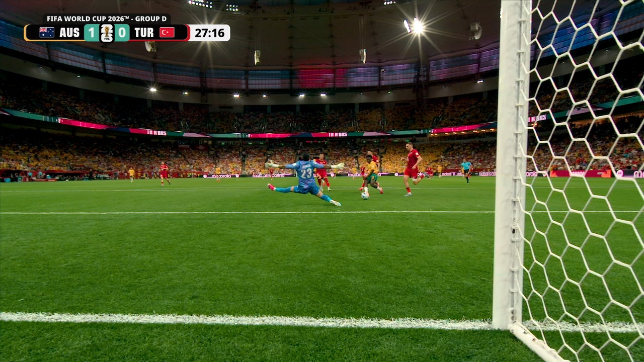 Nestory Irankunda scores Australia’s first goal of 2026 FIFA World Cup™, taking lead over Türkiye