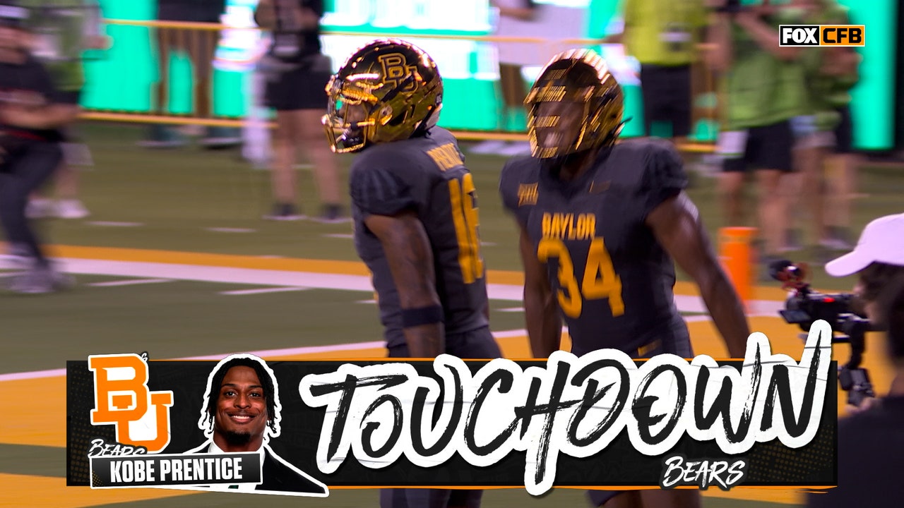 Sawyer Robertson links up with Kobe Prentice for a 33-yard TD, shrinking Baylor's deficit vs. Auburn