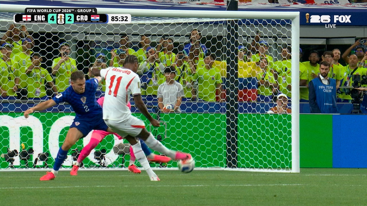 Marcus Rashford extends England’s lead with goal late in second half vs Croatia | 2026 FIFA World Cup™