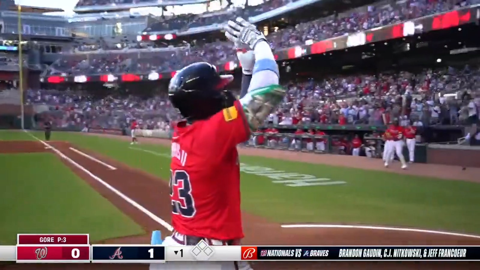 Michael Harris BLASTS a leadoff home run to give Braves an early lead over Nationals