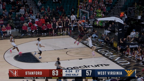 Stanford's Ebuka Okorie throws down dunk, extending lead over West Virginia