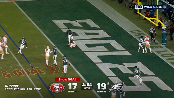 Brock Purdy finds Christian McCaffrey for four-yard TD, giving 49ers lead over Eagles | NFL Highlights