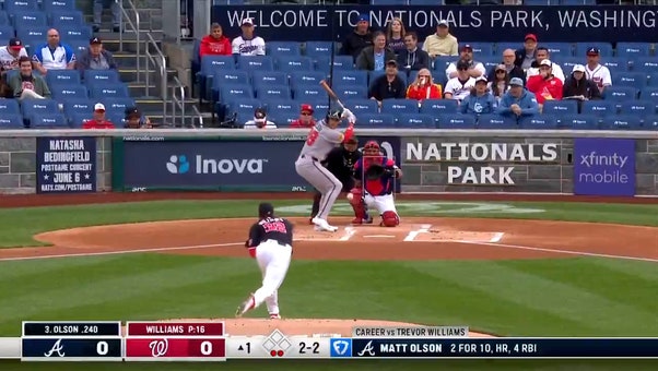 Braves' Matt Olson and Marcell Ozuna go back-to-back, jumping out to an early lead vs. Nationals