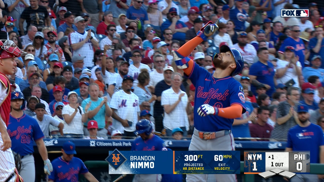 Brandon Nimmo launches solo home run, giving Mets lead over Phillies