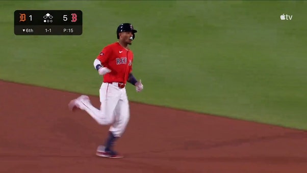 Ceddanne Rafaela smashes his second homer of the game, extending Red Sox' lead over Tigers