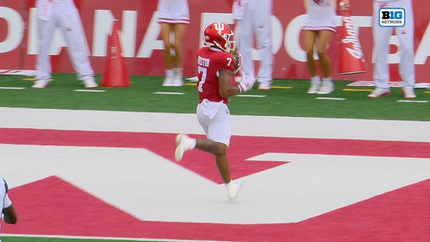 Josh Hoover throws third TD of first half with 39-yard pass to Shazz Preston, extending Indiana's lead over Howard