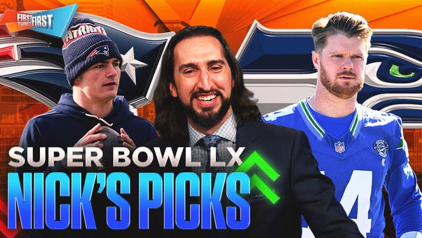 Nick Wright unveils his Super Bowl LX pick, Patriots and Seahawks prop bets 💰 | First Things First
