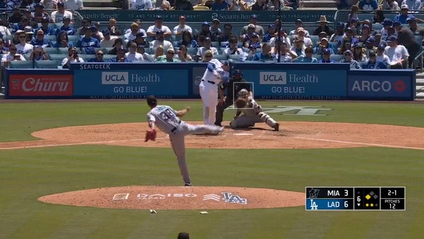 Freddie Freeman crushes a two-run home run, extending the Dodgers' lead over Marlins