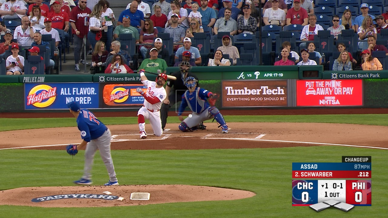 Phillies' Kyle Schwarber knocks a home run, grabbing a lead over Cubs