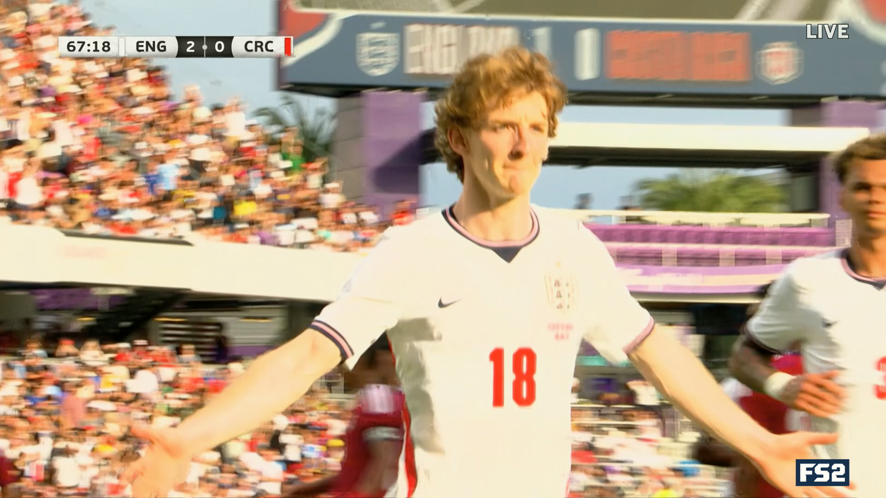 England's Anthony Gordon scores penalty kick, extending lead over Costa Rica