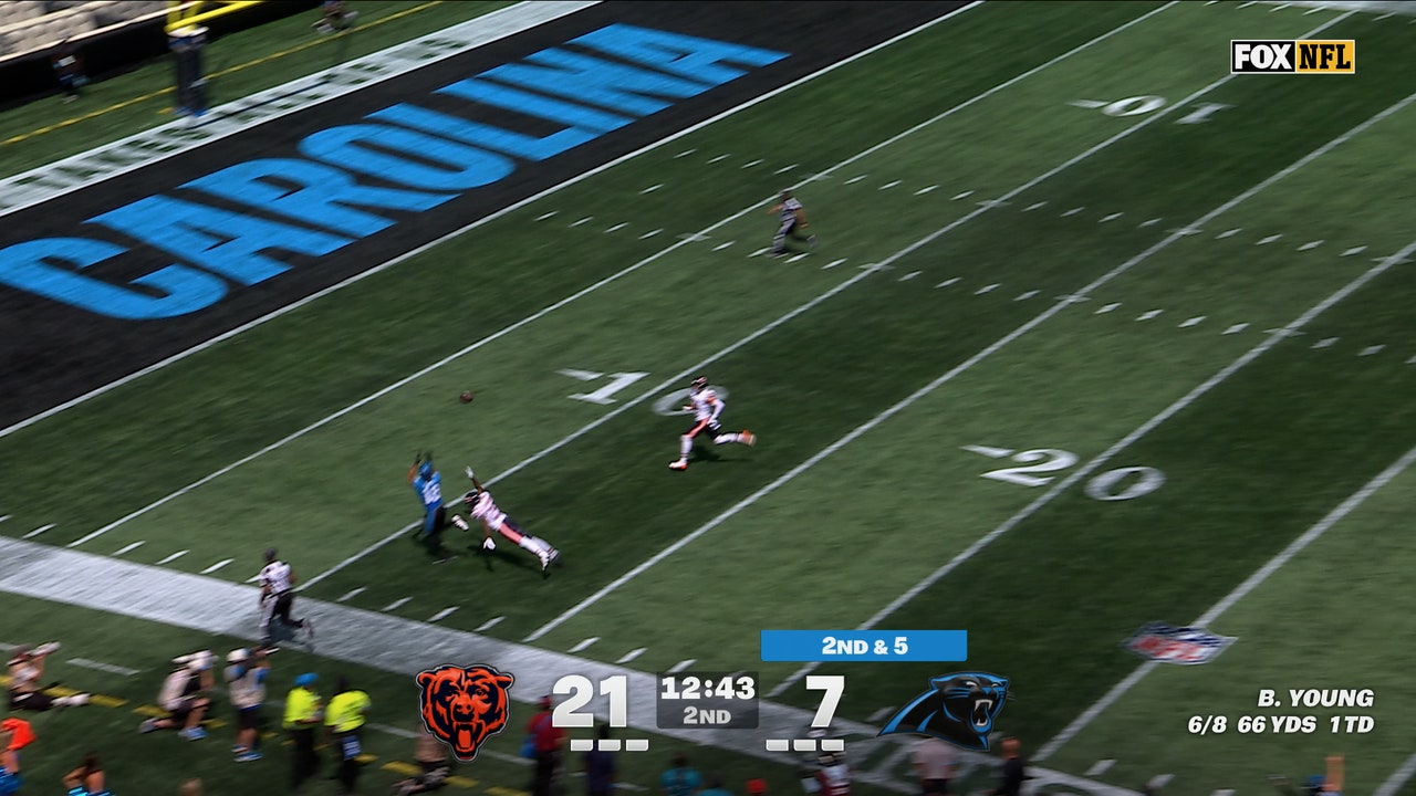 Bryce Young connects with Jalen Coker for 51-yard TD, trimming Panthers' deficit against Bears | NFL Highlights