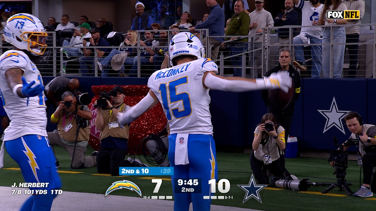 Chargers’ Justin Herbert finds Ladd McConkey for 25-yard TD, taking lead over Cowboys | NFL Highlights