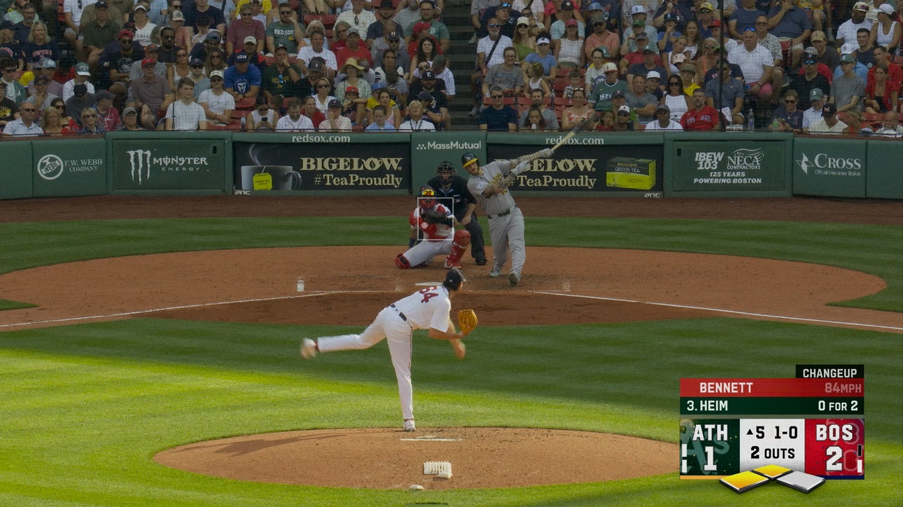 Jonah Heim hits two-run single, giving Athletics lead over Red Sox