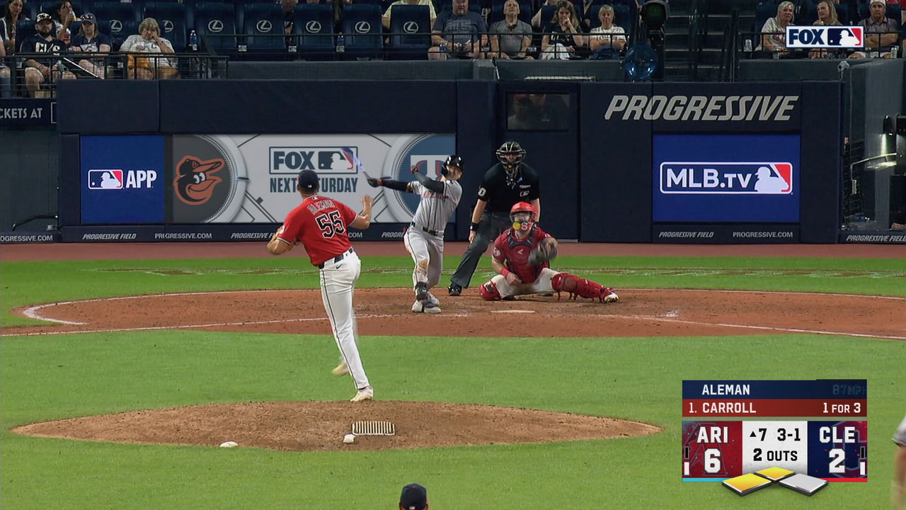 Corbin Carroll hits three-run home run to add on to Diamondback's lead vs Guardians