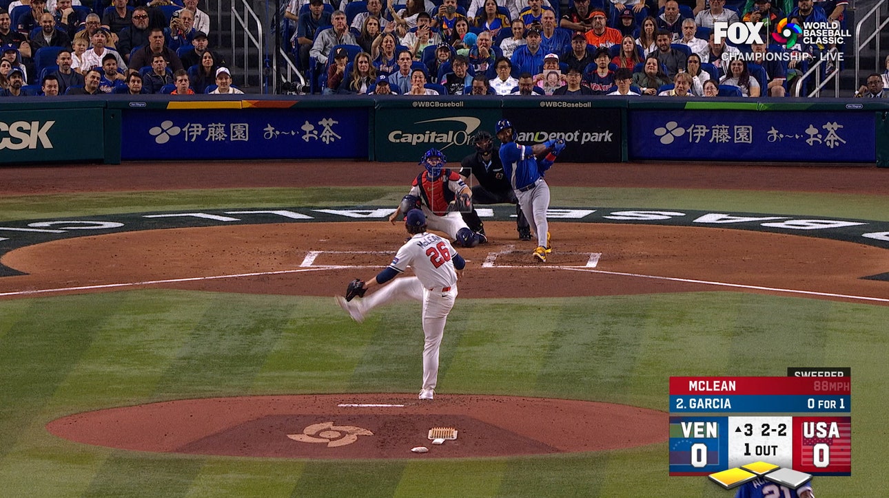 Venezuela’s Maikel Garcia hits sacrifice fly, driving in run, taking early lead over United States