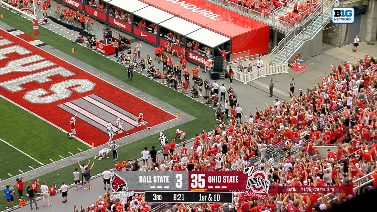 Ja'Kobi Jackson rushes for 49-yard TD to extend Ohio State's lead over Ball State