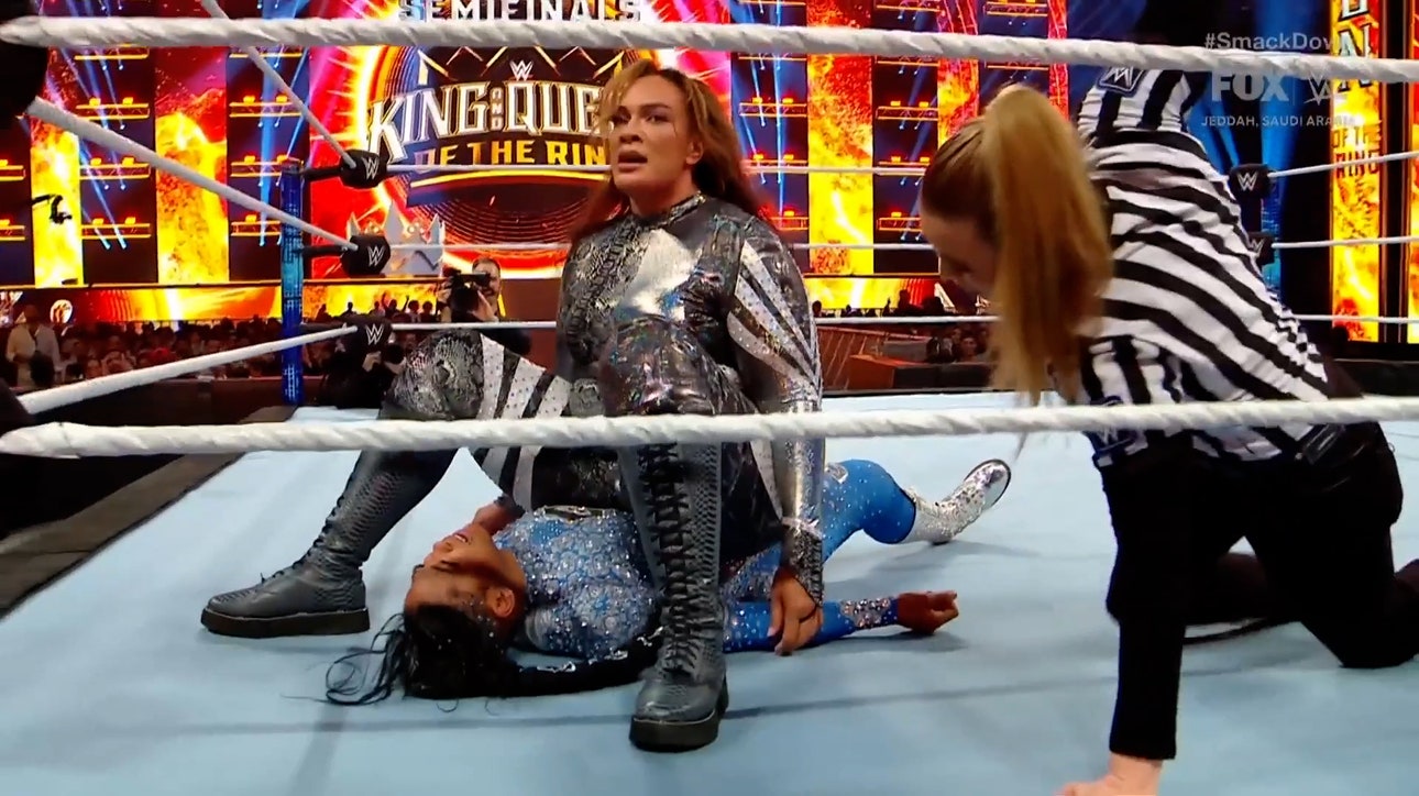 Nia Jax puts Lyra Valkyria on notice after Queen of the Ring Semifinals vs. Bianca Belair