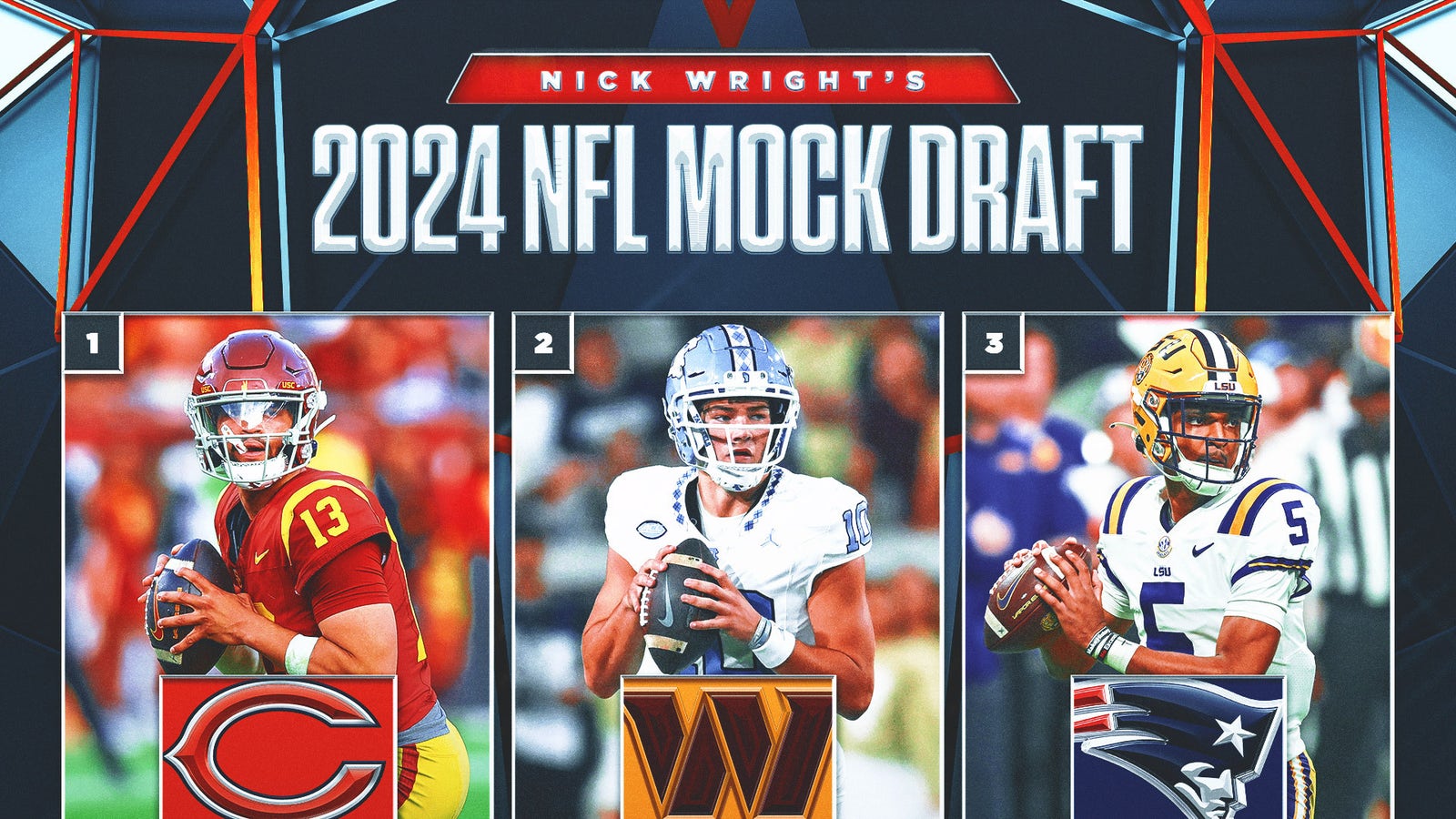 Caleb Williams, Drake Maye & Jayden Daniels go 1-2-3 in Nick’s NFL Mock Draft 4.0