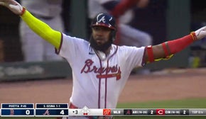 Braves' Marcell Ozuna tallies his second long ball of the night against the Red Sox, he now leads MLB with 12 home runs