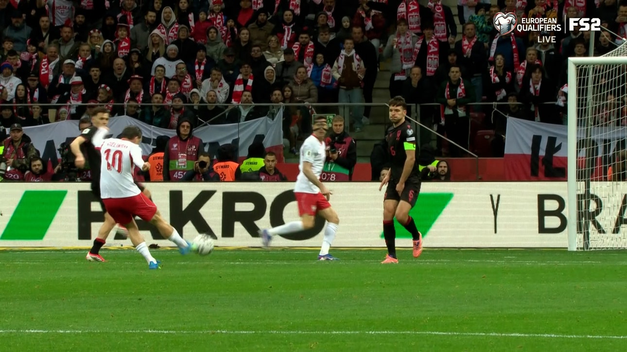 Piotr Zieliński finds the corner of the net from outside the box, helping Poland take 2-1 lead over Albania
