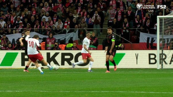 Piotr Zieliński finds the corner of the net from outside the box, helping Poland take 2-1 lead over Albania