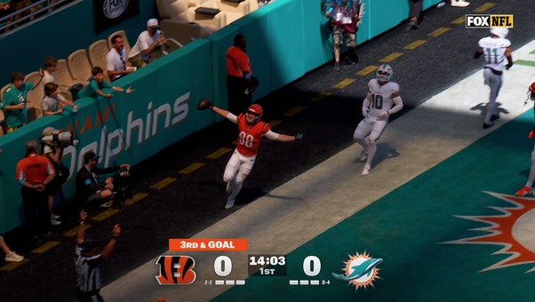 Joe Burrow connects with Mike Gesicki for a touchdown, giving Bengals early lead over Dolphins | NFL Highlights