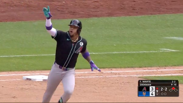 Ketel Marte hits his second homer of the day to give the D-backs a lead in the ninth inning vs. the Mets