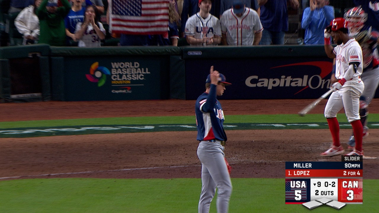 Mason Miller strikes out Canada's Otto Lopez, United States