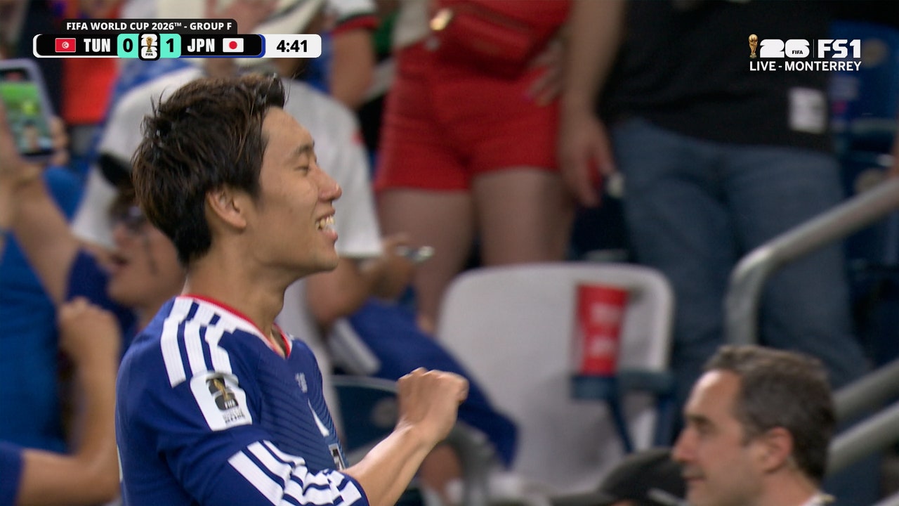 Japan's Daichi Kamada scores goal to take early lead vs Tunisia