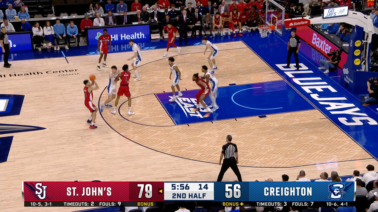 Dillon Mitchell Sets Up Lefteris Liotopoulos for Three, Extending St. John’s Lead Over Creighton