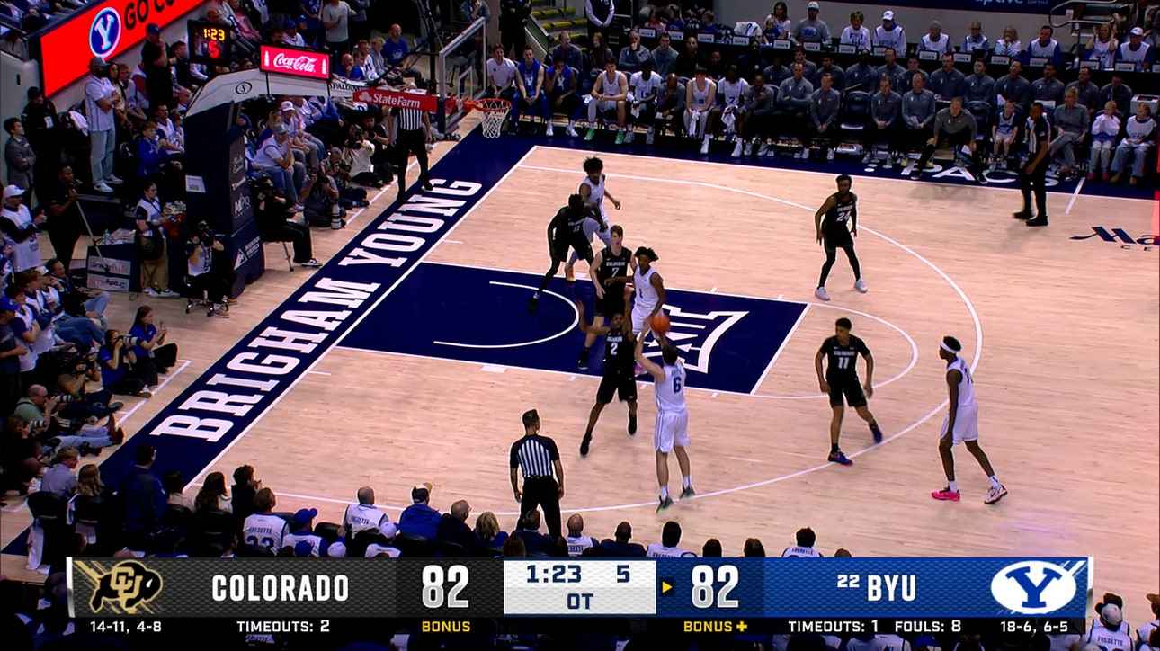 Aleksej Kostić drains CLUTCH 3-Pointer to give BYU a late lead over Colorado in OT