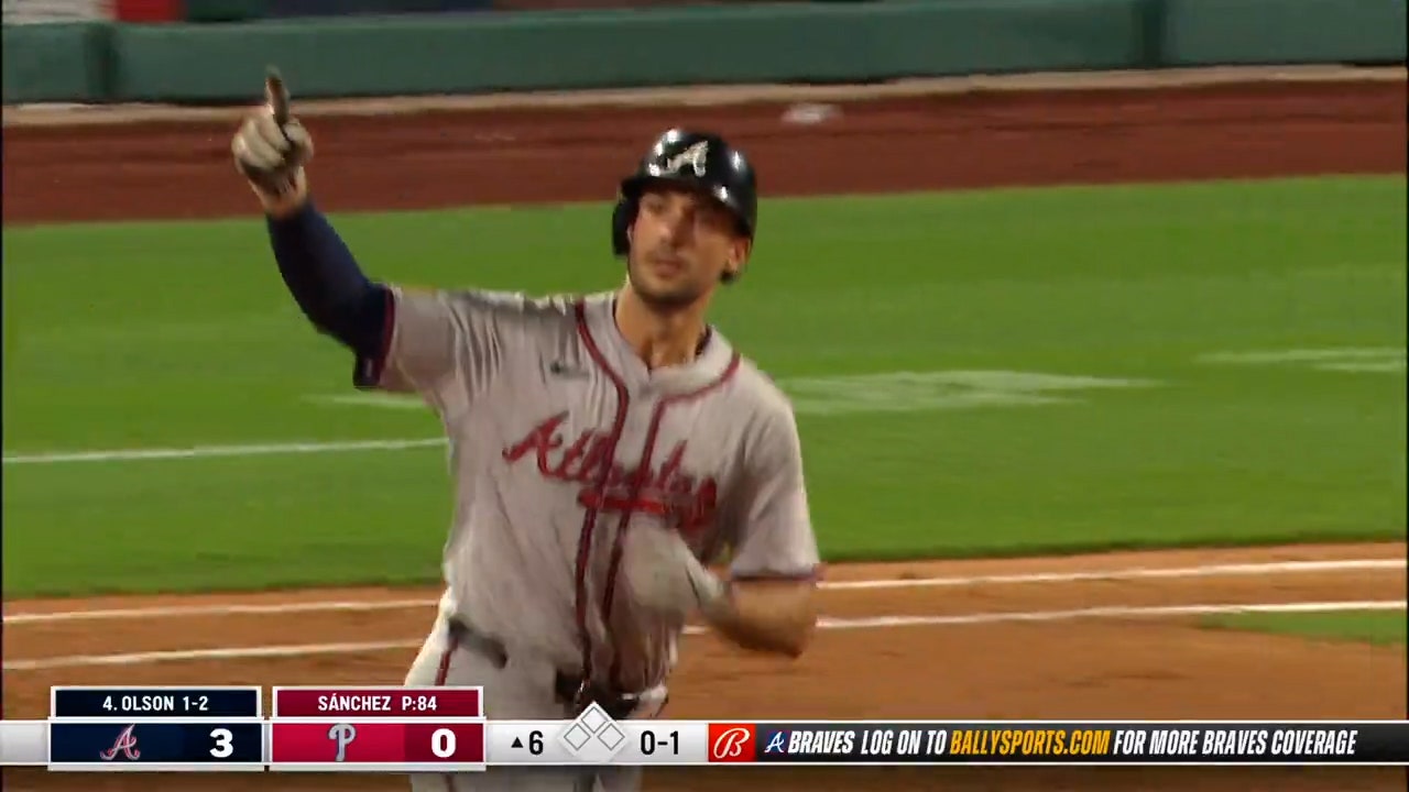 Matt Olson homers for the second time to extend Braves' lead over Phillies