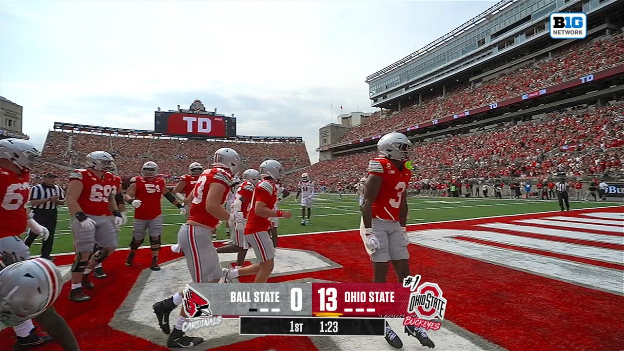 Julian Sayin finds Devin McCuin for 17-yard TD, extending Ohio State's lead vs Ball State