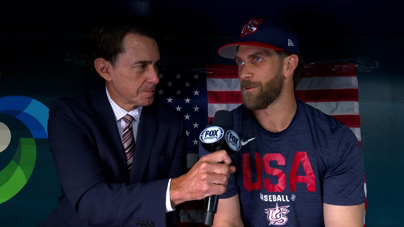 Bryce Harper shares his thoughts before United States takes on Venezuela in WBC Final