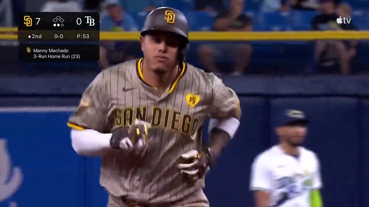 Manny Machado crushes a three-year run homer, extending Padres' lead over Rays