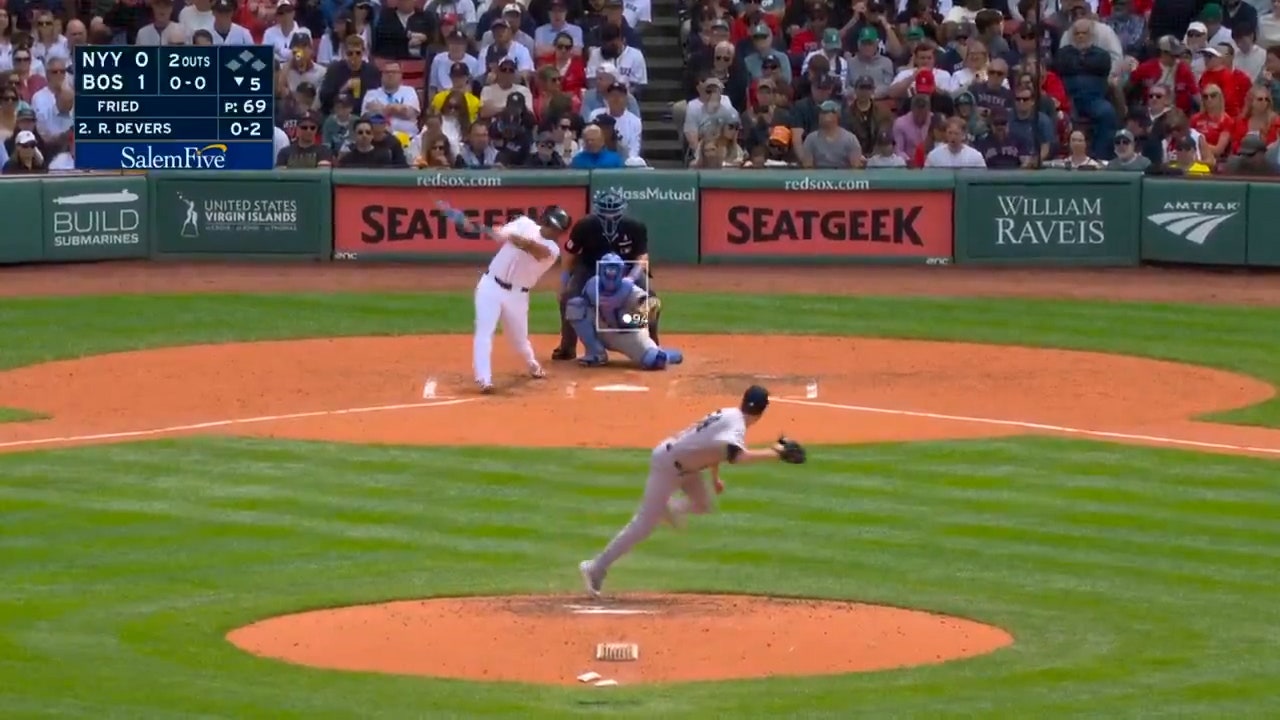 Rafael Devers crushes a home run, extending the Red Sox's lead over Yankees