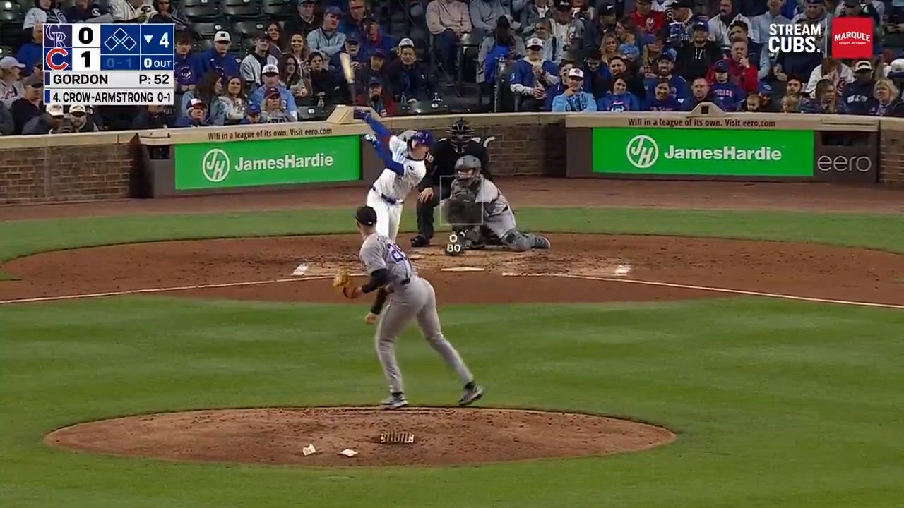 Cubs' Pete Crow-Armstrong crushes a home run vs. Rockies