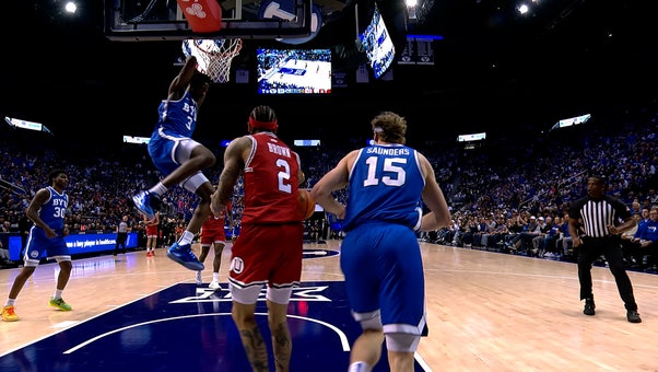 BYU's AJ Dybantsa throws down putback slam, extending lead over Utah