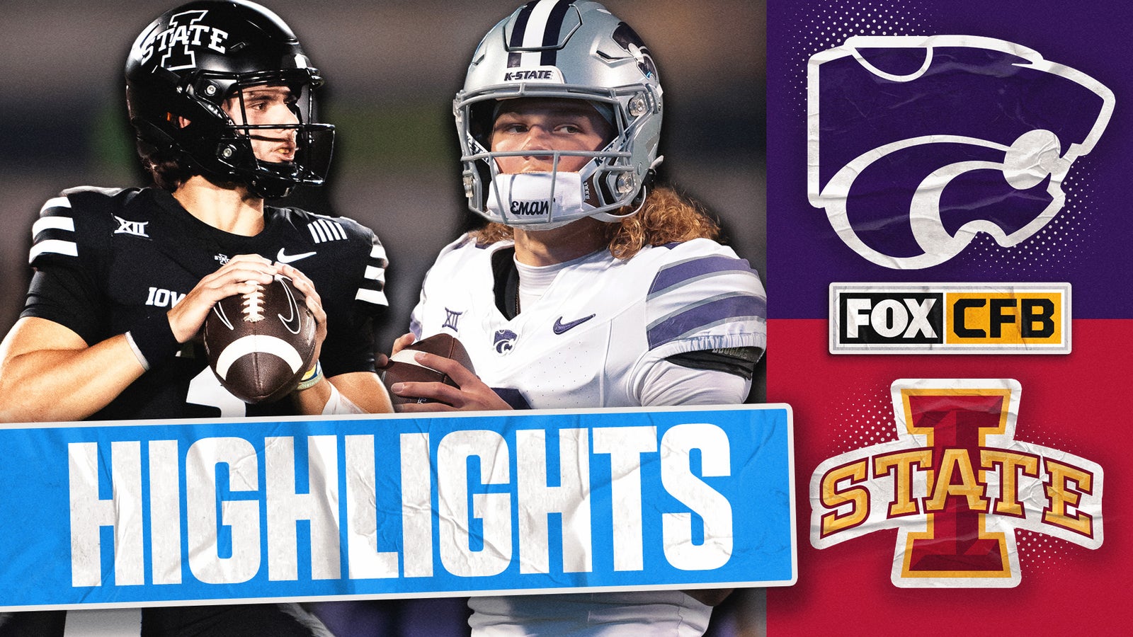 TrivDaily - No. 18 Iowa St. tops No. 24 Kansas State, grabs spot in Big 12 title game 53 No. 24 Kansas State Wildcats vs. No. 18 Iowa State Cyclones Highlights | FOX College Football