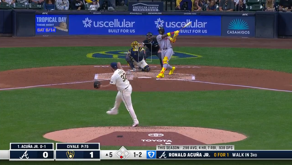 Ronald Acuña Jr. crushes a solo homer as Braves tie game vs. Brewers