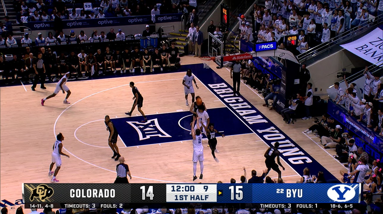 BYU's Tyler Mrus hits pump fake & drains 3-pointer vs. Colorado
