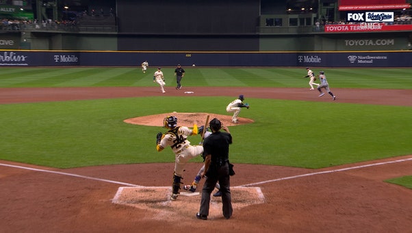Brewers' Abner Uribe strikes out Chandler Simpson, William Contreras throws out Jonathan Aranda to complete double play