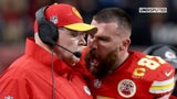 Travis Kelce yells and bumps into Andy Reid on sidelines after Chiefs fumble | Undisputed