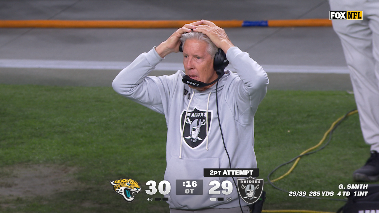 Jaguars make defensive stand on Raiders two-point conversion to secure overtime victory | NFL Highlights