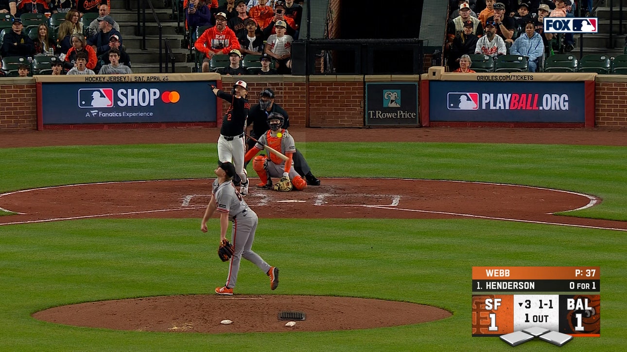 Gunnar Henderson launches a solo home run to give Orioles a 1-0 lead over Giants