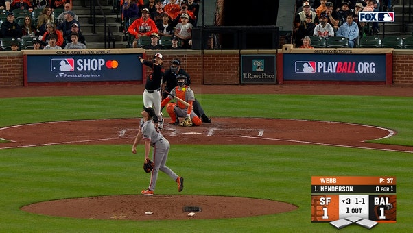 Gunnar Henderson launches a solo home run to give Orioles a 1-0 lead over Giants